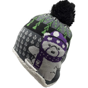 Taiwan Fournisseur Jacquard Motif Adulte Bonnet 100% Acrylique Tissé Étiquette Méthode D'impression Bonnet Tricoté - Product Image 1