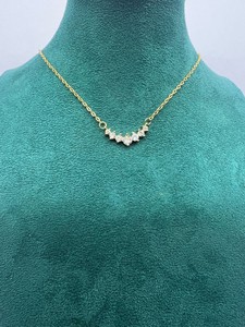 <span class=keywords><strong>Collana</strong></span> Semplice in Ottone <span class=keywords><strong>con</strong></span> Glitter e Zirconi, Taglio Brillante, Placcata in Oro 18K per Donne, Ideale per Matrimoni - Product Image 5