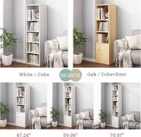 Bibliothèque d'angle moderne en bois avec 5 étagères réglables, écologique, durable, design gain de place pour la maison, le bureau, le salon, l'école