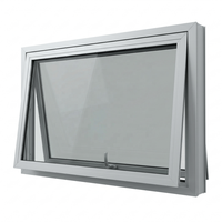 Fenêtre à auvent moderne insonorisée en aluminium, à double vitrage à rupture de pont thermique, à ouverture vers l'extérieur, pour maison et villa