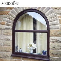 Ventanas Grandes de Vidrio Aislante para el Hogar, Diseño de Ventana Arqueada para Iglesia, Ventanas Francesas de Aluminio con Triple Panel Arqueado