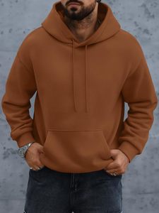 Sweat à capuche épais de haute qualité 100 % coton, pull à capuche personnalisé avec logo imprimé DTG, coupe oversize, molleton uni, unisexe, pour homme - Product Image 5