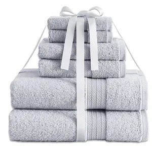 towel set 100 cotton custom embroidery towel /thick bath towel gift