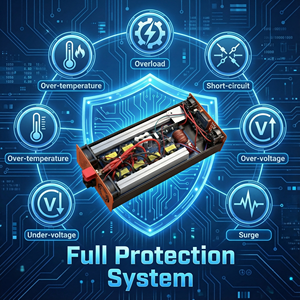 <span class=keywords><strong>Convertisseur</strong></span> d'ondes sinusoïdales pures HOULI de <span class=keywords><strong>1000W</strong></span> à 7000W, 12V/24V DC vers 220V AC, pour voiture, camping-car, système solaire - Product Image 5