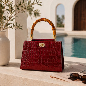 Bolso Tote de Piel de Cocodrilo Genuina de Alta Calidad, Personalizado de Fábrica, de Lujo, con Asa de Hombro de Cuero PU, para Uso Diario - Product Image 5