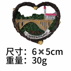 Pegatina de resina para refrigerador del puente Adolf de Luxemburgo, pegatina creativa tridimensional 3D para refrigerador, recuerdo de viaje - Product Image 3