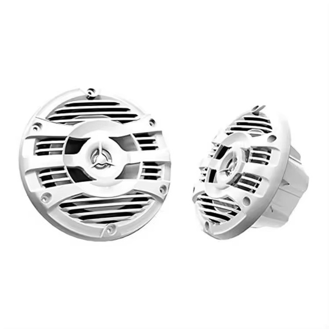 6.5 Inches Waterproof Marine Boat Speakers Pair 2 Way Full Range Stereo White with Piston 25W Output BV Certified