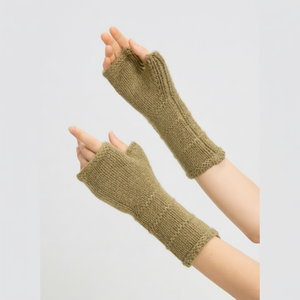 Gants en laine et cachemire tricotés roses pour femmes, longueur poignet, thermiques, hiver, style décontracté uni - Product Image 3