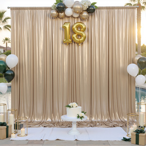 Cortina <span class=keywords><strong>de</strong></span> Lámina Metálica Gruesa que No Desprende Pelusas, Tela Brillante para Fondo Fotográfico, para Transmisiones en Vivo, Bodas, Fiestas <span class=keywords><strong>de</strong></span> Cumpleaños - Product Image 3