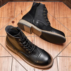 Stivali alla moda da <span class=keywords><strong>uomo</strong></span> in vera pelle stivali da cavaliere retrò alla caviglia - Product Image 6