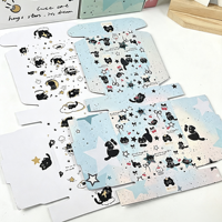 Boîtes d'expédition rigides miniatures mignonnes en forme de chat noir, design avion de dessin animé Kawaii pour cartes à collectionner, autocollants, petits emballages cadeaux