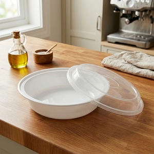 Recipientes Redondos Desechables de Plástico PP a Prueba de Fugas con Tapas para Llevar, Tazones para Ensaladas, Cajas Apilables para Preparación de Comidas - Product Image 1