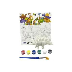 Educational Toy New Painted Set Handmade Diy Model Children's Doodle Paint Fill in Colored Dinosaur