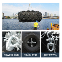 Defensa Flotante Neumática de Goma STS Yokohama para Protección de Barcos con Cadena y Red para Neumáticos