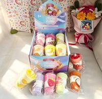 Lot de 12 jouets anti-stress en PU souple à rebond lent, motif tasses de thé au lait imprimées de fruits, pour enfants, idéal pour les fêtes, vente en gros