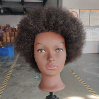 Tête de mannequin pour les cheveux afro, en argent noir, bon marché, tête d'entraînement factice, coiffure, à vendre