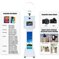 Cabina de Fotos Portátil para Bodas y Fiestas con iPad, Cámara DSLR, Pantalla Táctil LCD, Impresora Inalámbrica, Diseño Moderno, Cabina de Fotos para Selfies