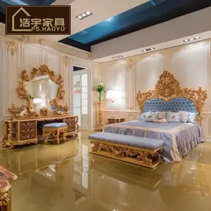 French Style Hotel Furniture Manufacturer Custom Luxury Antique Royal Style Hotel Bedroom Furniture Set For 345 Star Hotel