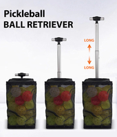 Réglage télescopique 43-93 cm, corps en alliage d'aluminium, ramassage automatique de balles, stockage de 50 balles, robuste, résistant à l'usure, balle de pickleball