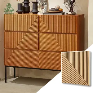 MUMU Customized Bamboo Rattan Handmade Cupboard Cladding Panel Kitchen Cabinet Door with Various Styles