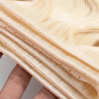 Extensions de cheveux humains vierges russes Haohao, double trame, invisibles, effet papillon, emballage PU