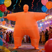 Costume gonflable pour adulte en forme de poisson blanc orange, convient aux personnes de 1,5 à 2 m. Idéal pour Noël, le cosplay, les fêtes, les spectacles sur scène et les bals masqués
