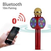 Microphone sans fil à condensateur Yaika WS1816, lecteur USB portable, haut-parleur, microphone de karaoké pour la maison, KTV, PK WS858