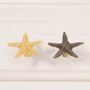 Poignée de porte créative en laiton en forme d'étoile de mer, <span class=keywords><strong>style</strong></span> nordique frais, crochets de tiroir pour armoire d'enfants de <span class=keywords><strong>style</strong></span> européen et américain - Product Image 1