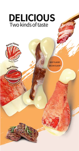 AFP Langlebiger Stress abbau Haustier Hund Kauen Knochen Rindfleisch Speck Geschmack Natur kautschuk Hund Kauen Knochen Spielzeug Für Aggressive Chewers - Product Image 2