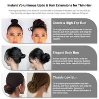 F04 35g Indien Remy Cheveux Élastique Droit Bas Chignon Top Noeud Cheveux avec 21 Couleurs Épais Donut Chignon Cheveux Accessoire