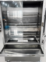 Machine à Snacks 6 Broches, Grills à Poulet au Gaz en Acier Inoxydable, Four Rôtissoire Automatique Multifonctionnel
