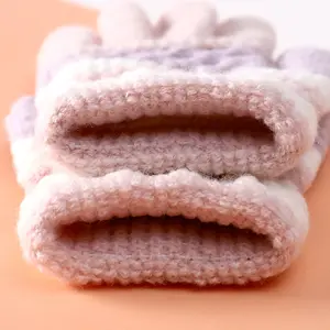 Cute Winter Striped Full Finger Knitted Warm Kids Crianças Mitten Glove Para 3-8 Anos de Idade Meninos e Meninas