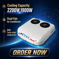 Aire Acondicionado de Estacionamiento 24V, Sistema de Refrigeración para Cabina de Camión de Techo 12V de Servicio Pesado, 2200W Eléctrico con Inversor DC de Ahorro de Energía