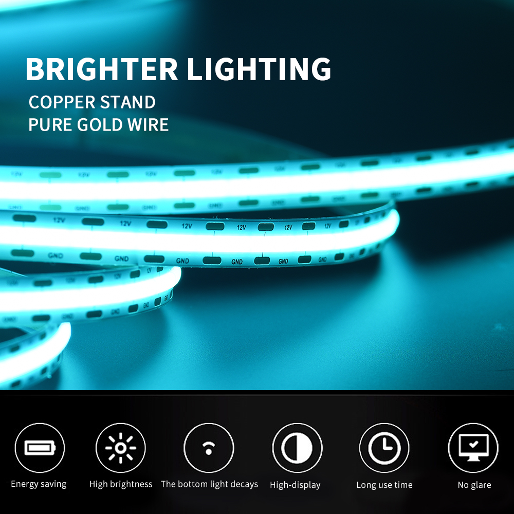 Led Strip Light DC12V 24V tape light set flexible tiffany blue fob cob led strip Tiffany Blue COB