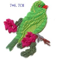 Personnalisé Personnalisé Oiseau Badge Broderie Patch Sergé Tissu Hibou et Perroquet Emblème Entièrement Cousu pour Chapeau Accessoire