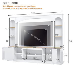 Modern <b>Adjustable</b> Luxury TV Stand with Wood Grain for Living Room Fits TVs up to 70" - Product Image 5
