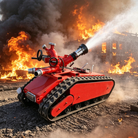 Robot de lutte contre les incendies sur chenilles, moniteur d'incendie longue portée, équipement de pulvérisation et de sauvetage, utilisation facile, matériau Q235 pour usage industriel