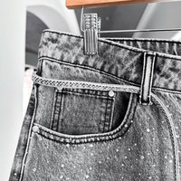Shorts en jean pour homme, longueur genou, d'été, personnalisés, vintage, effet usé, cargo, amples et décontractés, délavés à l'acide et décolorés