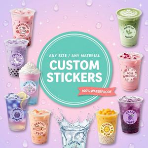 Étiquettes rondes autocollantes personnalisées imperméables pour café, impression de logo, pour gobelets en plastique et en papier - Product Image 3