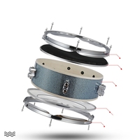 Batterie de percussions acoustique jazz professionnelle double face silencieuse portable de type OEM neuve avec 5 tambours et 3 cymbales pour adultes