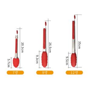 Pince de cuisine en silicone pour barbecue, salade, pain, antiadhésive, en acier inoxydable, vente en gros - Product Image 4