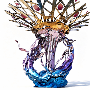 Escultura <span class=keywords><strong>de</strong></span> Resina con Acabado Metálico Imitación, Diseño <span class=keywords><strong>de</strong></span> Nube con Cinta Fluida, Arte Cultural, Tamaño y Color Personalizables, <span class=keywords><strong>para</strong></span> Jardín Exterior - Product Image 1
