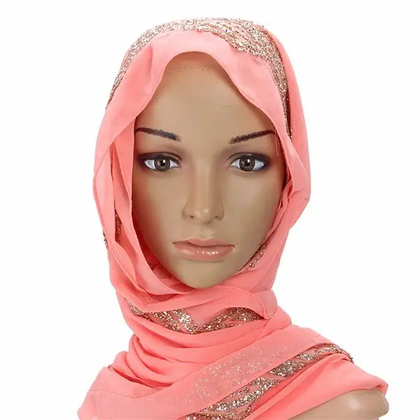 Modestil Fantastischer langer Schal Frauen Hijab Muslim, leichter Schal Hijabs Chiffon Custom Ladies Schöne Schals 1000pcs