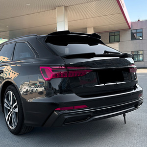 Audi A6 C8 Avant Rear Spoiler Piano Black Carbon Fiber Texture ABS Wing Shaped Trunk Lid Modification 2019-2024 - Product Image 2