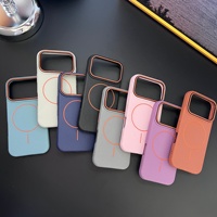 Coques de protection pour téléphones portables : Nouvelle coque tendance pour iPhone 17 Pro Max 16 15 14 13 Plus, texture litchi, magnétique