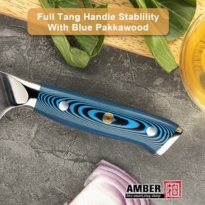 <span class=keywords><strong>Coltelli</strong></span> <span class=keywords><strong>da</strong></span> <span class=keywords><strong>Cucina</strong></span> Giapponesi OEM in Acciaio Damasco AUS10 con Manico in Legno Pakka, Coltello Affilato - Product Image 6