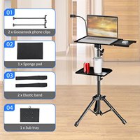 Trépied pour ordinateur, projecteur, table pour ordinateur portable, support de mixage DJ, hauteur réglable 79-138 cm, capacité de charge de 10 kg
