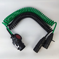 Nuevo Cable de Remolque Europeo de 15 Pines y 24V, TPU, 2x7 Pines en Espiral, Resistente, Negro y Verde, 4.5M, para Remolques