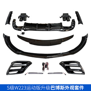 Mercedes-Benz S-Class W223 Full Body Kit Black ABS B Style Front Rear Lip Side Skirts 21+ - Product Image 3