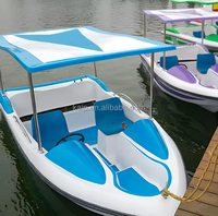 Nouvelle technologie loisirs de luxe 4 personnes en fibre de verre bateau de pêche pédale canne à pêche sport bouteille d'eau auvent table pliante piscine